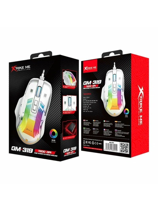 Xtrike Me GM-319 WH Simli Geymerlar Sichqonchasi, 12800 DPI, RGB