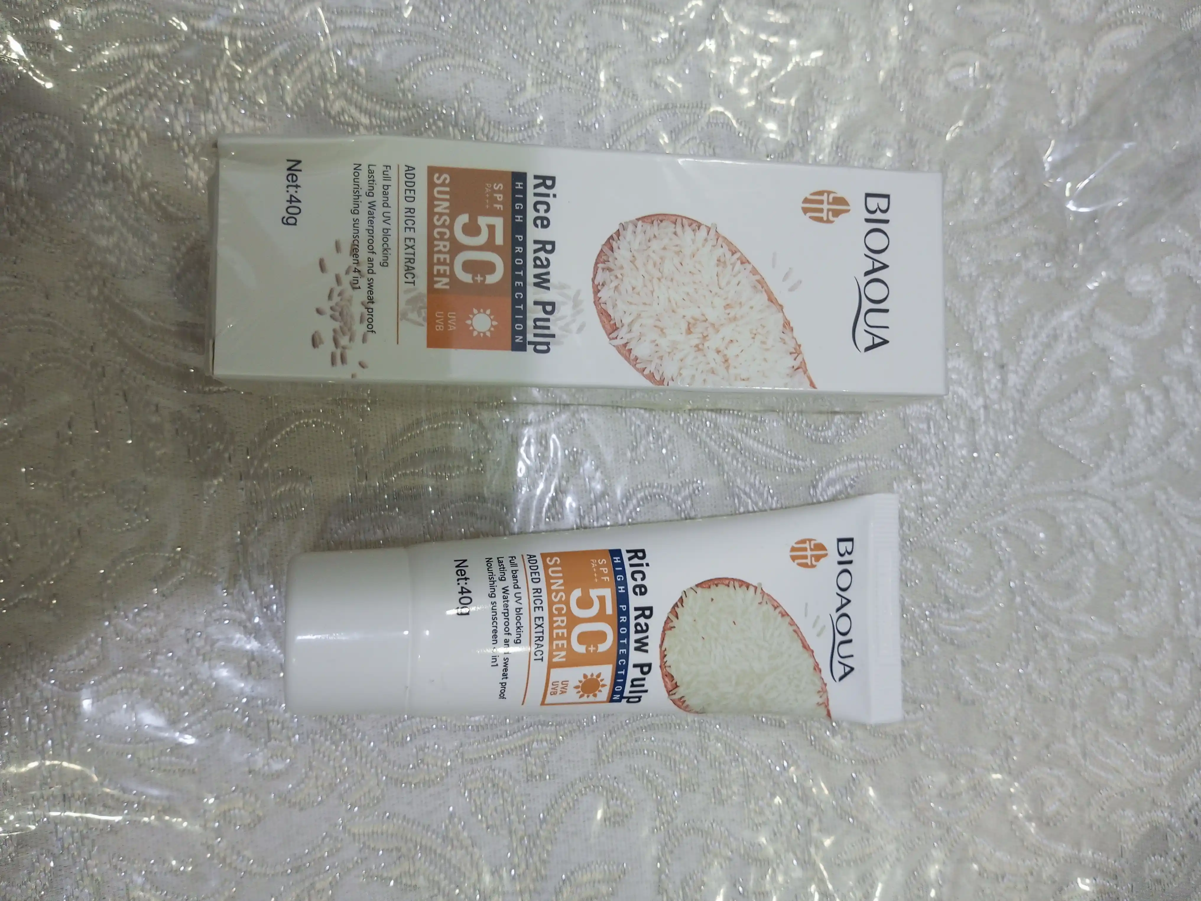 Quyoshdan himoyalovchi krem, BIOAQUA, Guruch ekstrakti asosidagi, SPF krem, 40g, SPF50+PA+