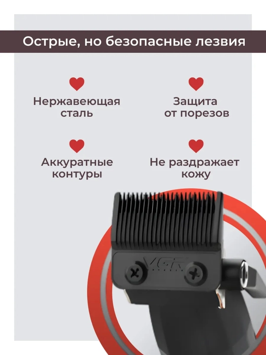 Профессиональная машинка для стрижки волос и бороды VGR, триммер