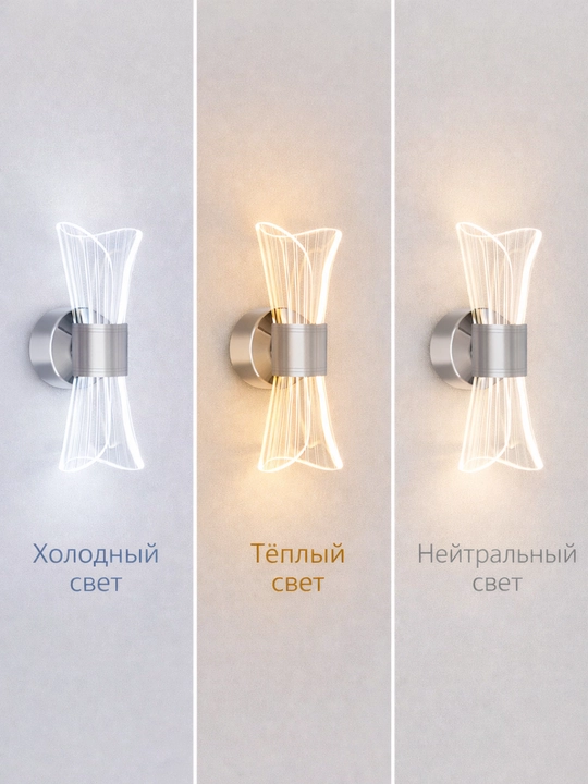 Devorga o‘rnatiladigan LED chiroq, zamonaviy dizayn, 3 rangli yorug‘lik