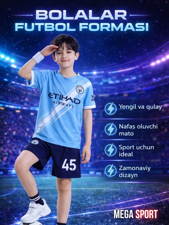 Bolalar uchun klub dizaynidagi futbol formasi - 