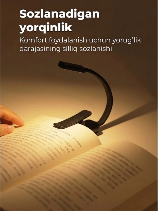 Kitob o‘qish uchun lampa, yoritgich va simsiz yoritgich