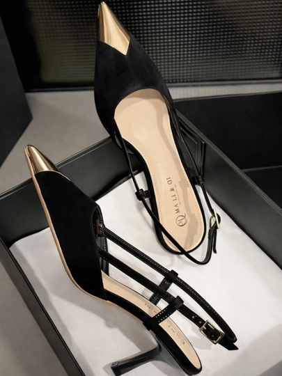 Женские туфли slingback – острый носок, открытая пятка, элегантная модель