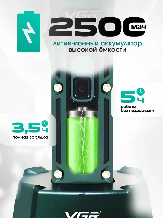 Профессиональная машинка для стрижки волос и бороды VGR, триммер
