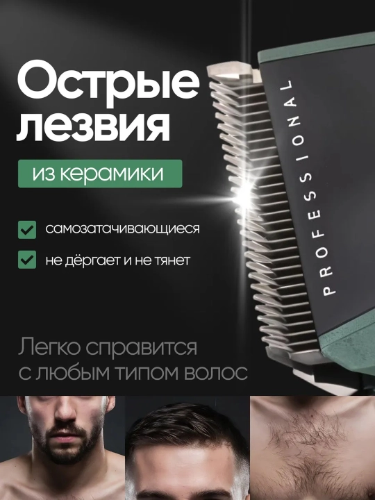Профессиональная машинка для стрижки волос и бороды VGR, триммер