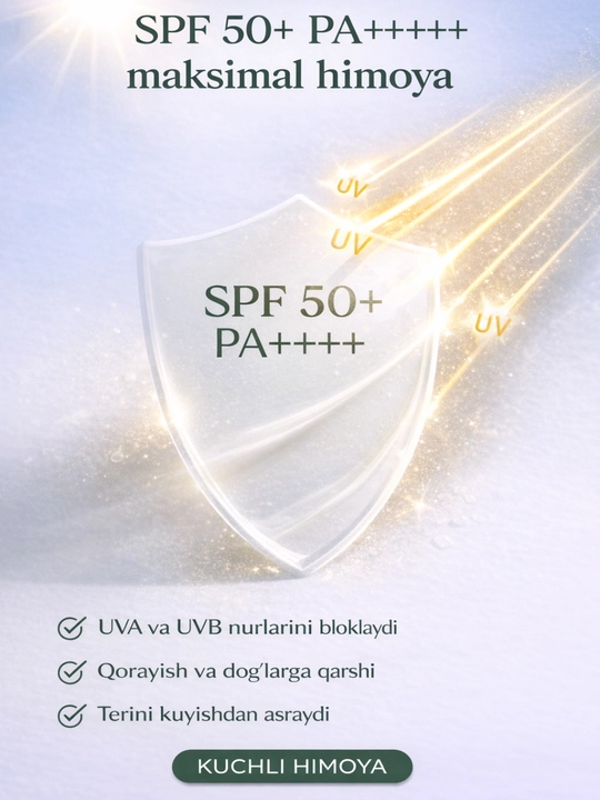 SPF 50+ quyosh kremi AXIS-Y yuz uchun krem quyoshdan himoya