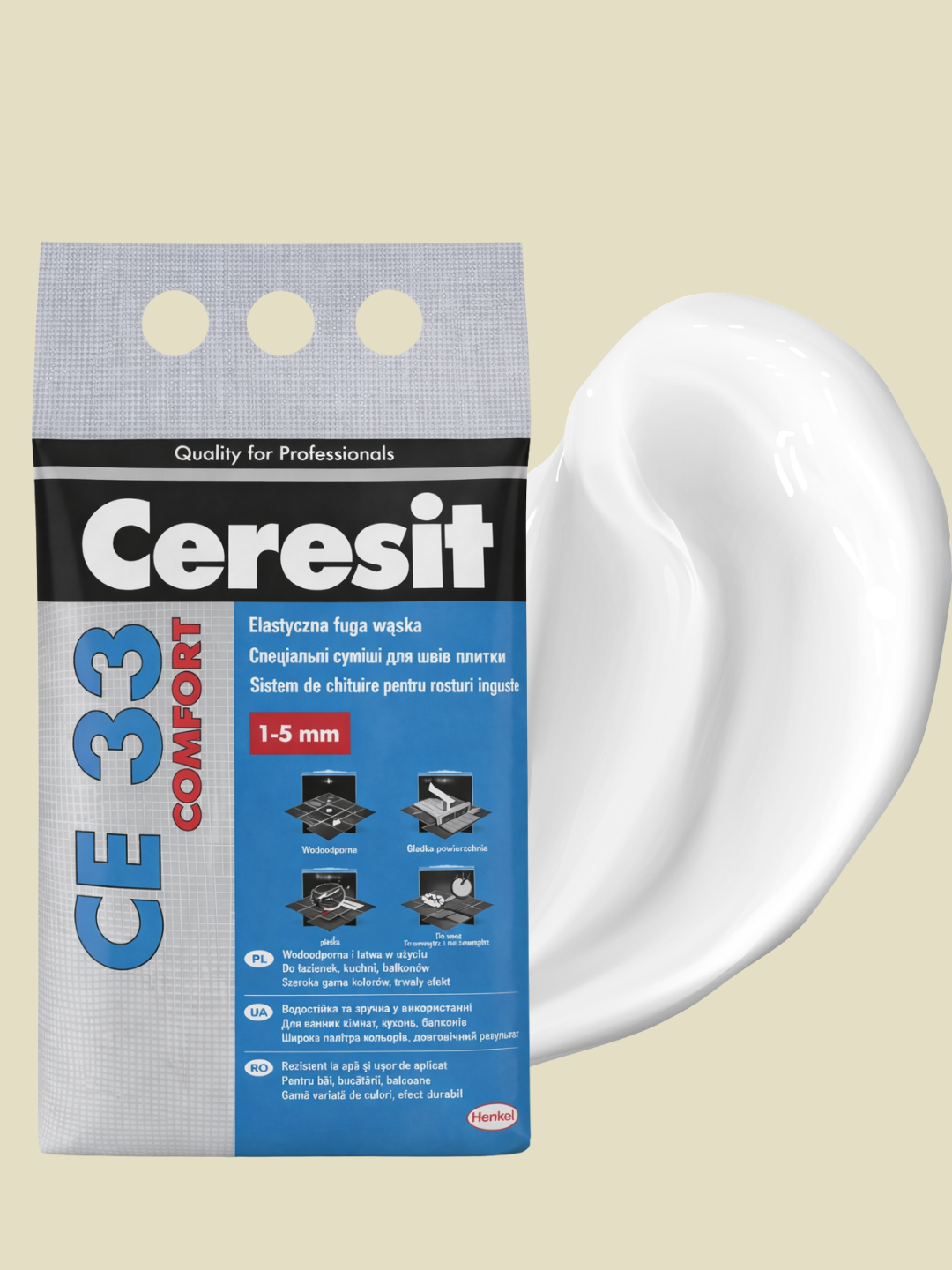 Choklar uchun qora Ceresit CE 33 Plus 1-5 mm plitka fug‘asi - 