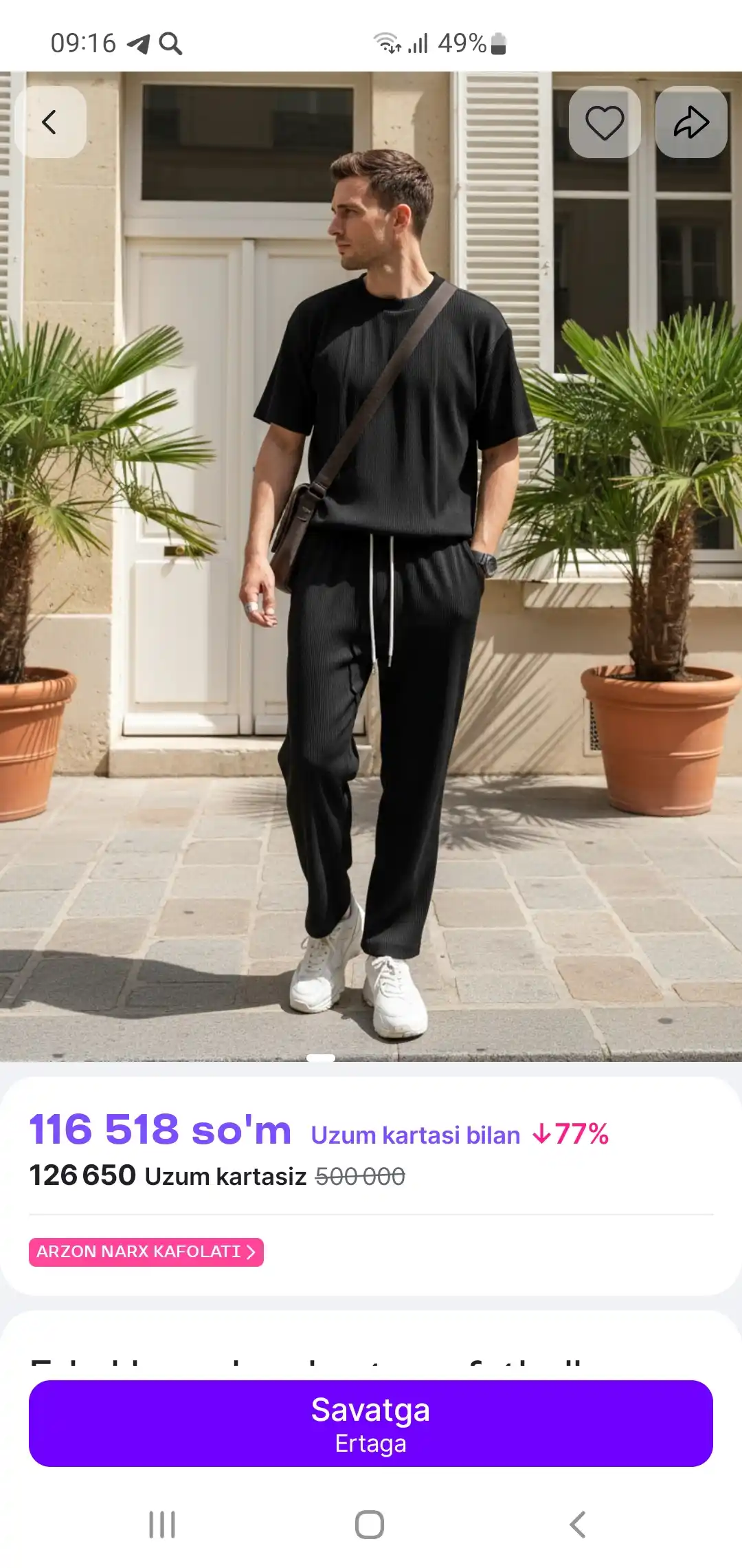 Erkaklar yozgi kostyum-to'plam, futbolka va shim, yengil kundalik chiziqli komplet