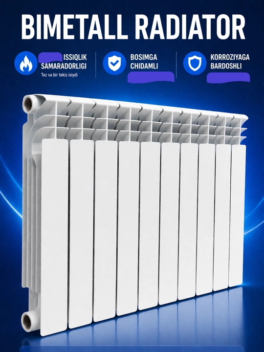 Bimetall radiator sektsiyali isitish 500mm 10sektsiya - 