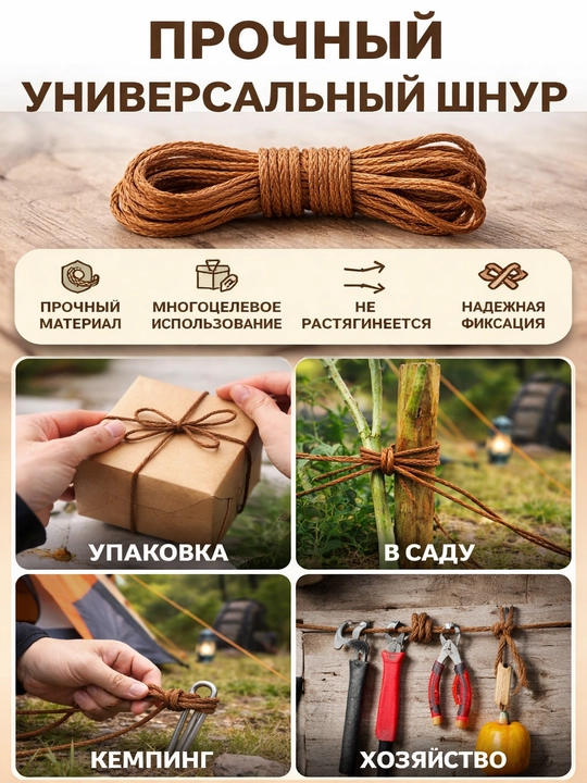 Mustahkam ip arqon to‘plami, ko‘p maqsadli bog‘lash ipi, uy va ustaxona uchun - 