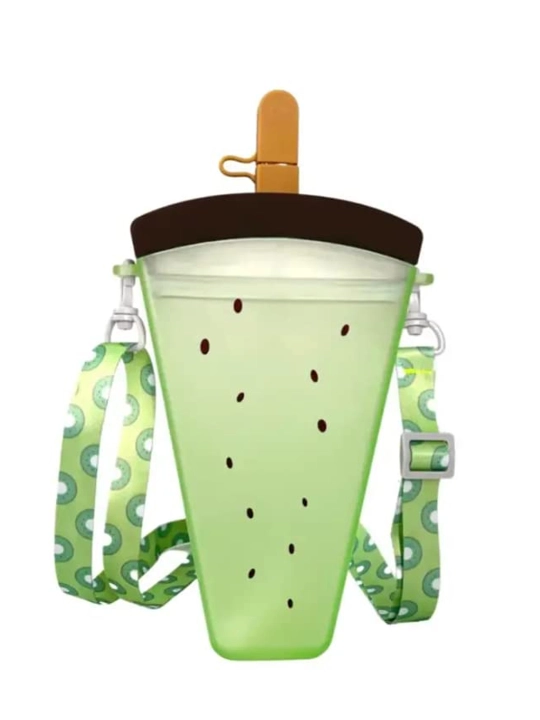 Plastik suv idishi, tasma bilan, 320 ml, fuksiya rang – zamonaviy va qulay aksessuar - 