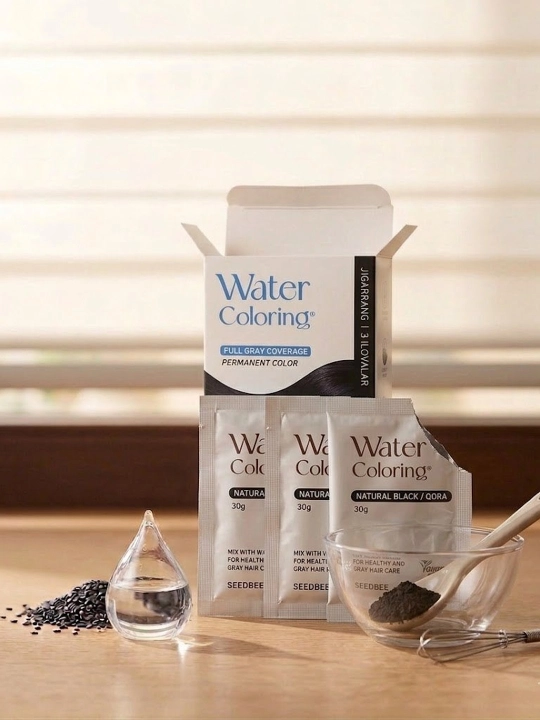 Краска для волос SEEDBEE Water Coloring – закрашивает седину, 3 шт - 