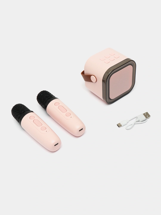 Karaoke uchun 2 ta mikrofonli portativ Bluetooth kolonka