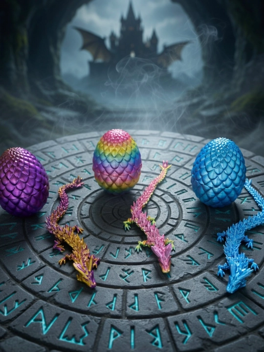 Антистресс игрушка, 3D печатный дракон в яйце