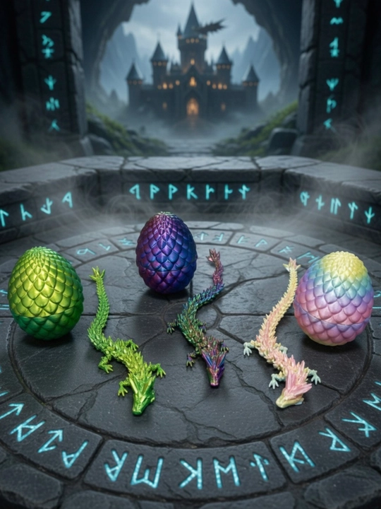 Антистресс игрушка, 3D печатный дракон в яйце