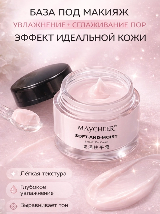 База под макияж MAYCHEER Soft & Moist, праймер для лица, увлажняющий крем - 