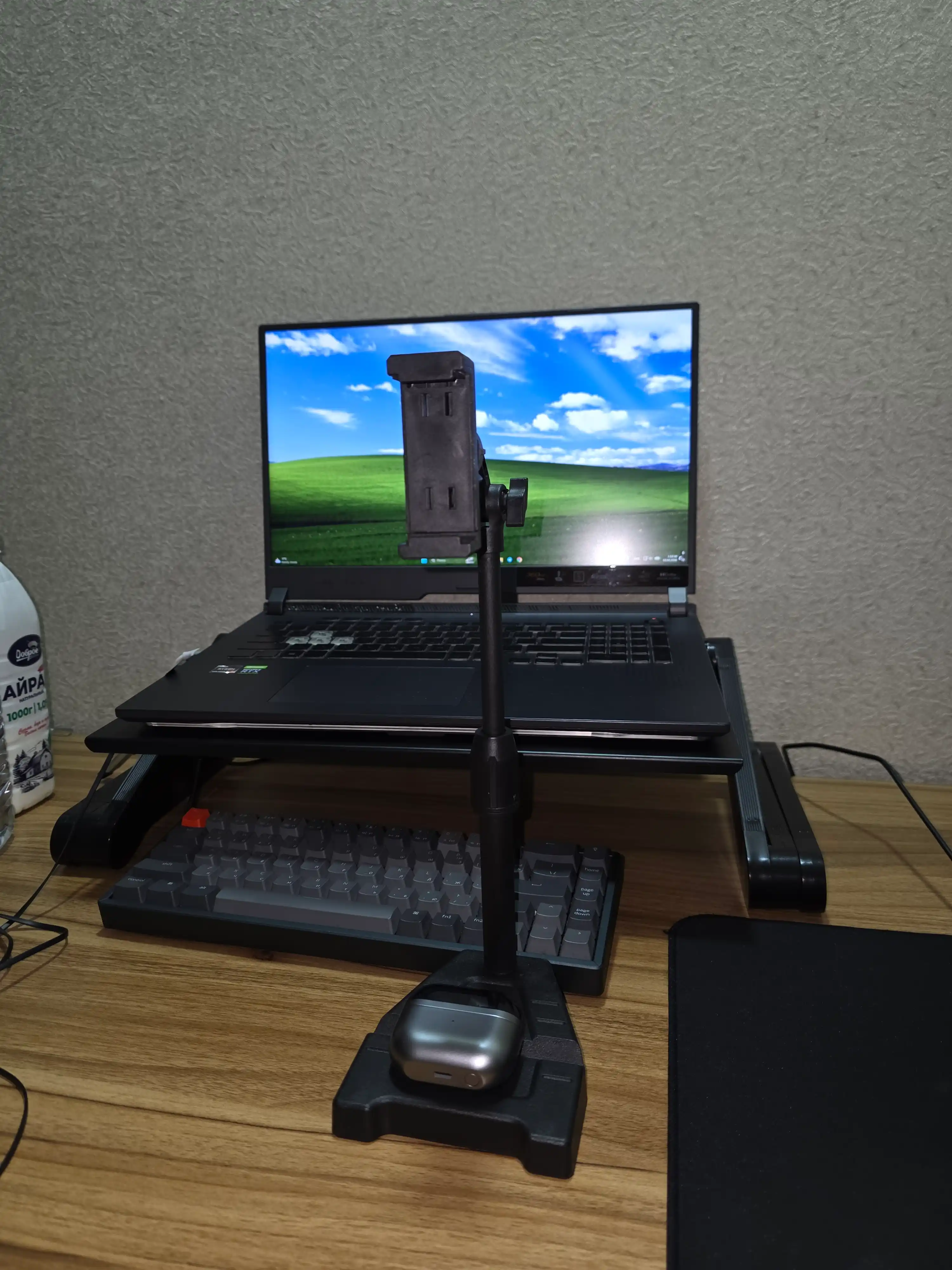 Telefon uchun stol usti shtativi, balandlik va burchak sozlanadigan