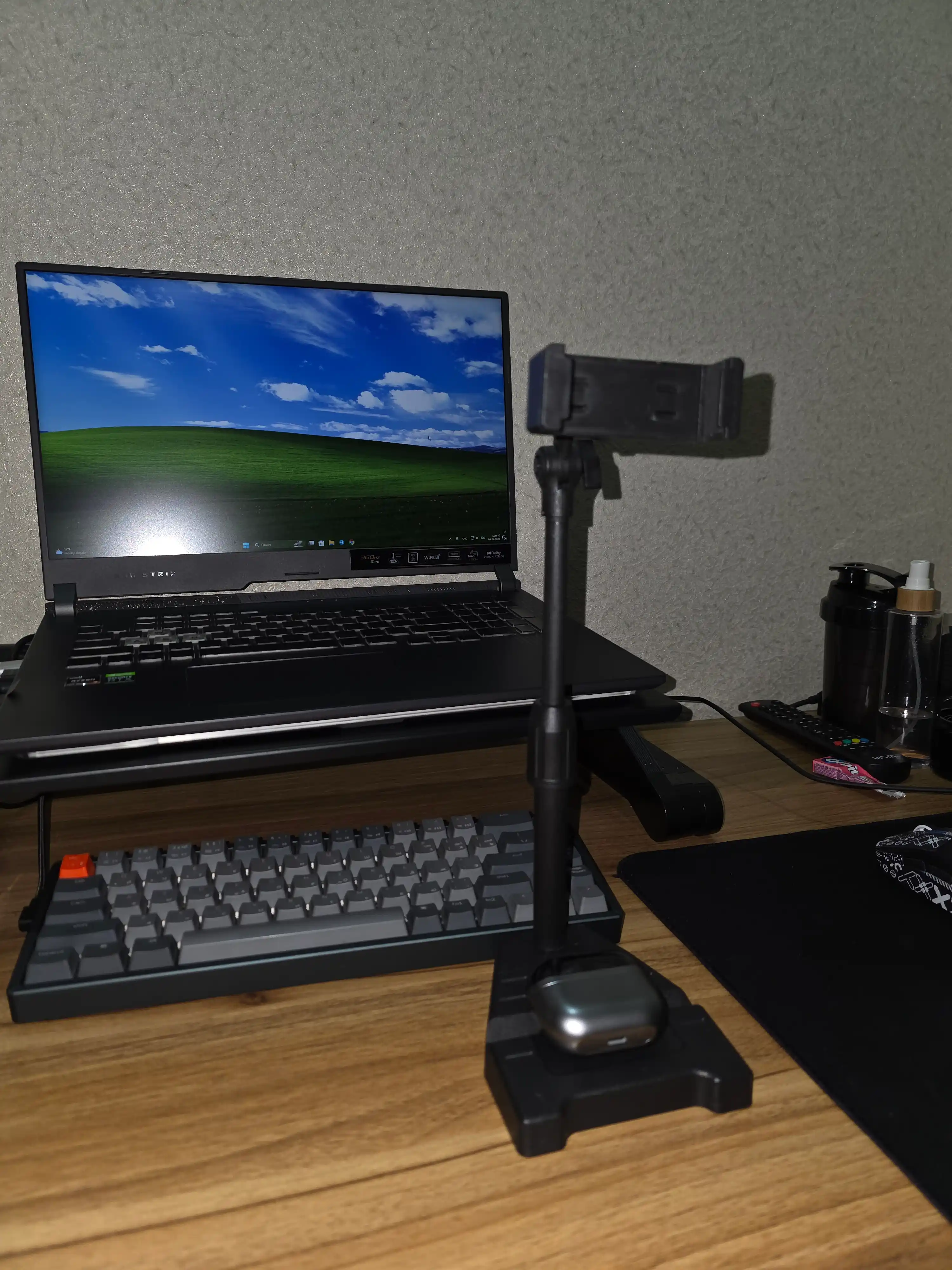 Telefon uchun stol usti shtativi, balandlik va burchak sozlanadigan