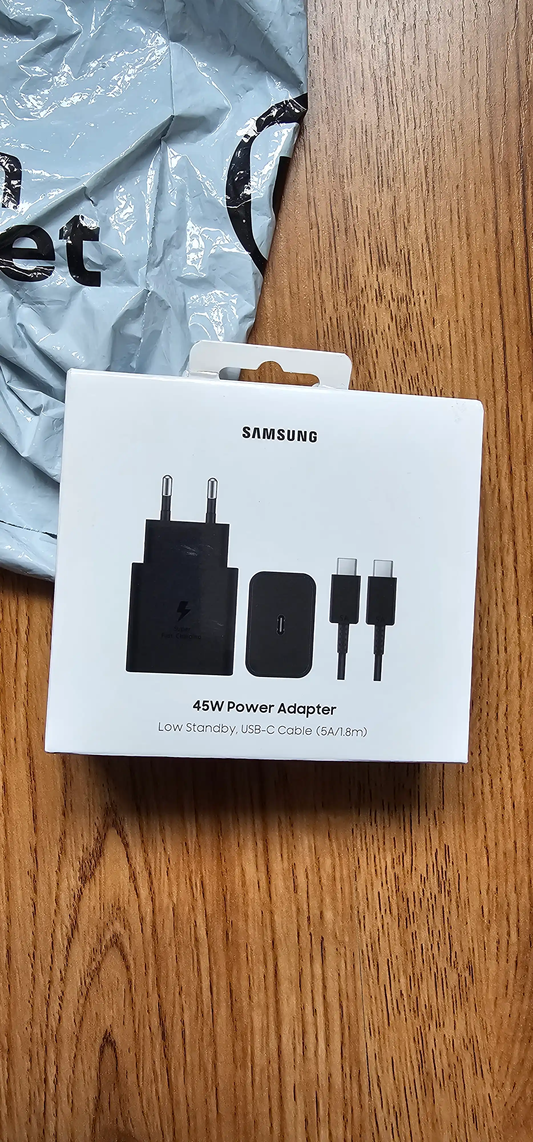 Samsung 45W Type-C zaryadchik, adapter (kabel bilan) Fast Charging 2.0 - Tezkor zaryadlash