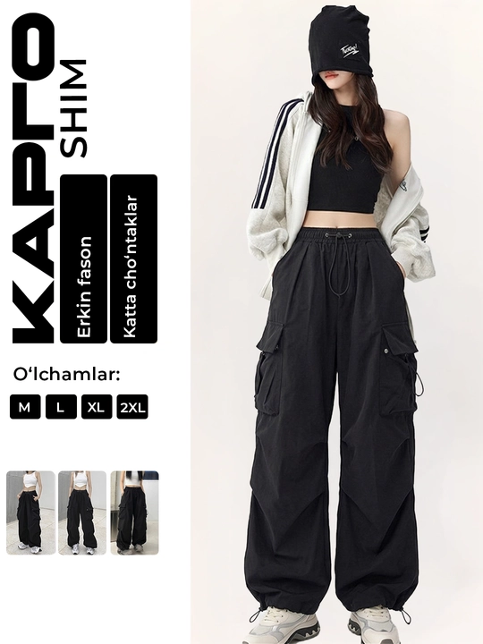 Ayollar cargo shimi, keng fason