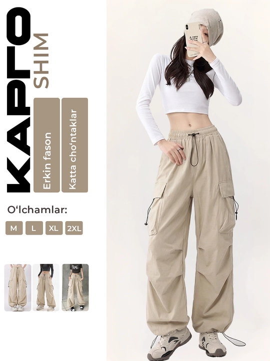 Ayollar cargo shimi, keng fason