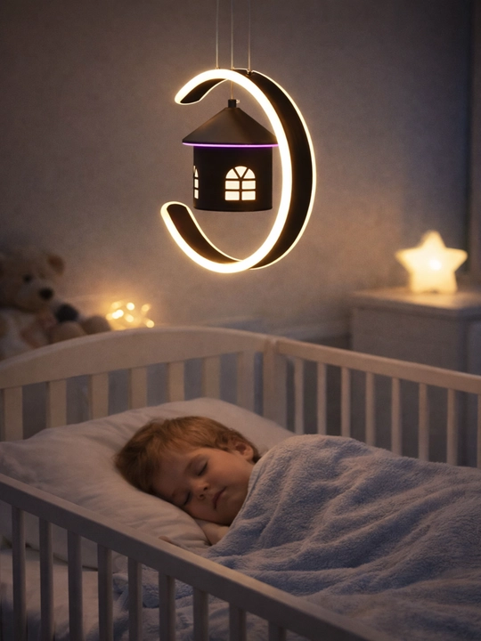 Детская LED люстра домик 3 режима, до 15 м², дизайнерская подвесная люстра