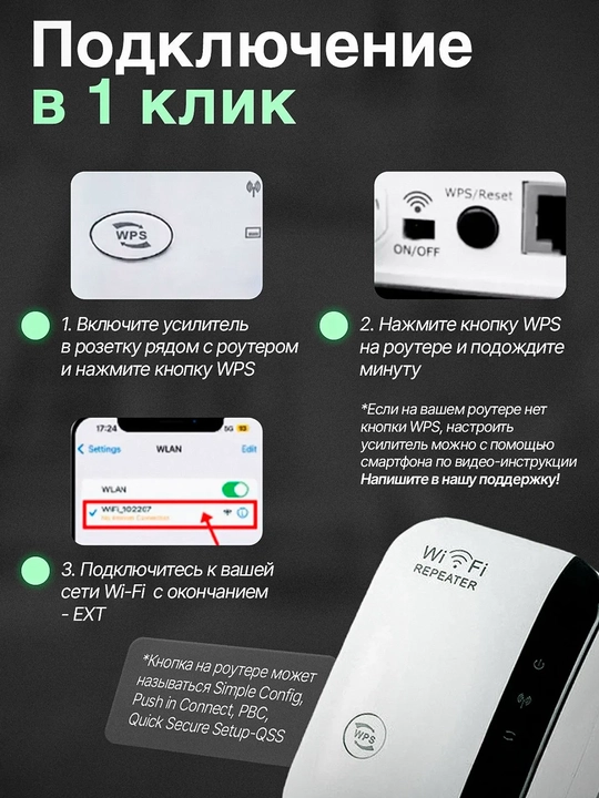 Wi-Fi signal kuchaytirgichi, kuchli repiter va tarmoq takrorlagichi, 2.4 GGs, 300 Mbit/s