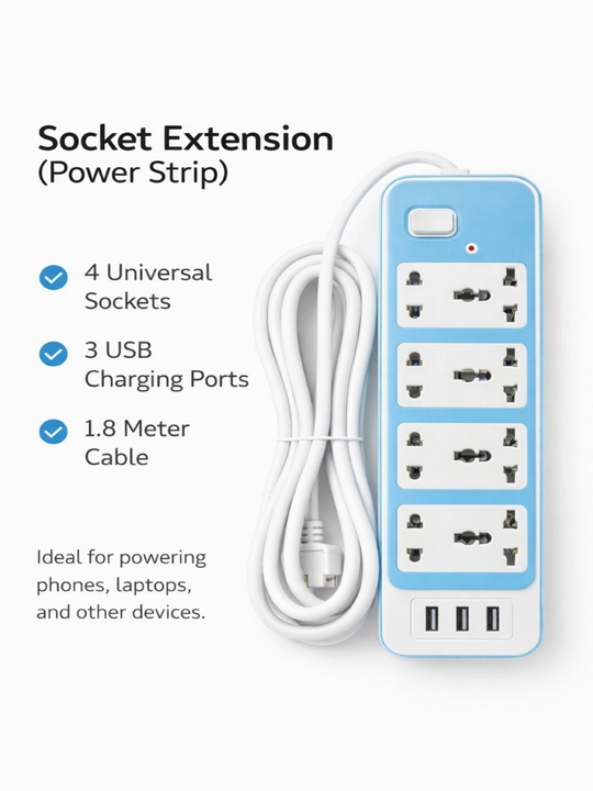Розетка удлинитель + USB Удлинитель розетки - 