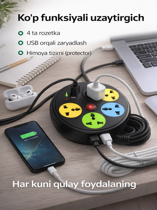 Розетка удлинитель + USB Удлинитель розетки