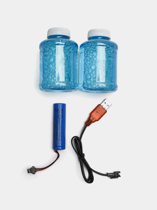 BubbleGun generator avtomatik to'pponcha sovun pufak chiqaruvchi LED chiroqli USB zaryadli