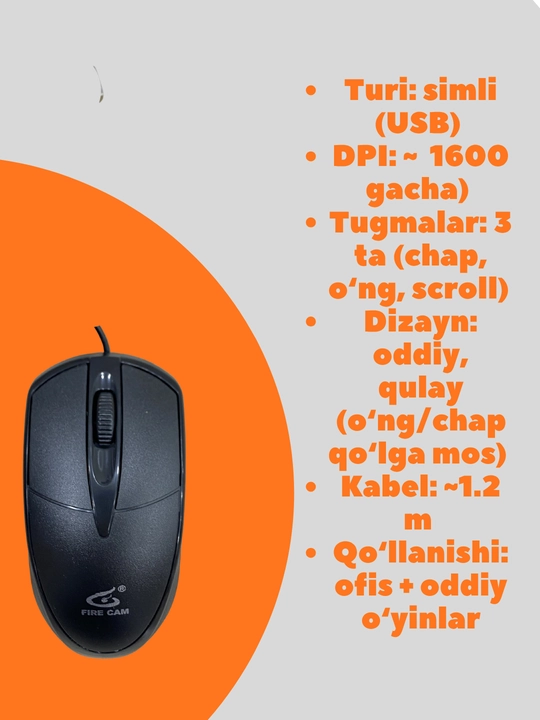 Klaviatura - USB-klaviatura, ofis ishi uchun ham, o‘yinlar uchun ham mos keladi