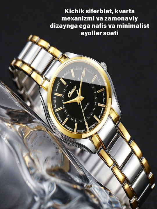 Ayollar uchun elegant minimalistik soat, kichik siferblatli, kvars, zamonaviy dizayn