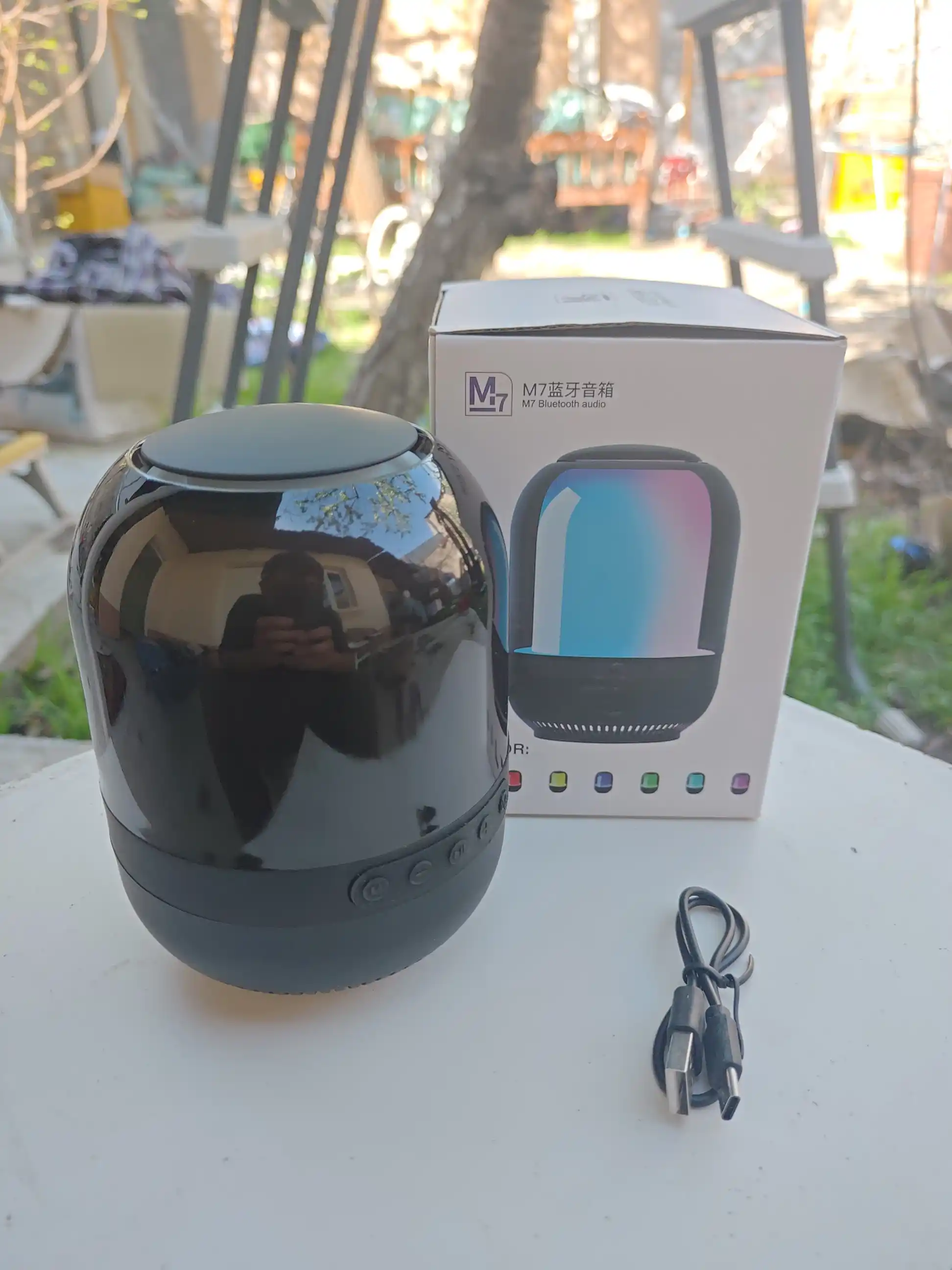 Bluetooth колонка с RGB подсветкой, беспроводная, мини акустика, музыкальный ночник