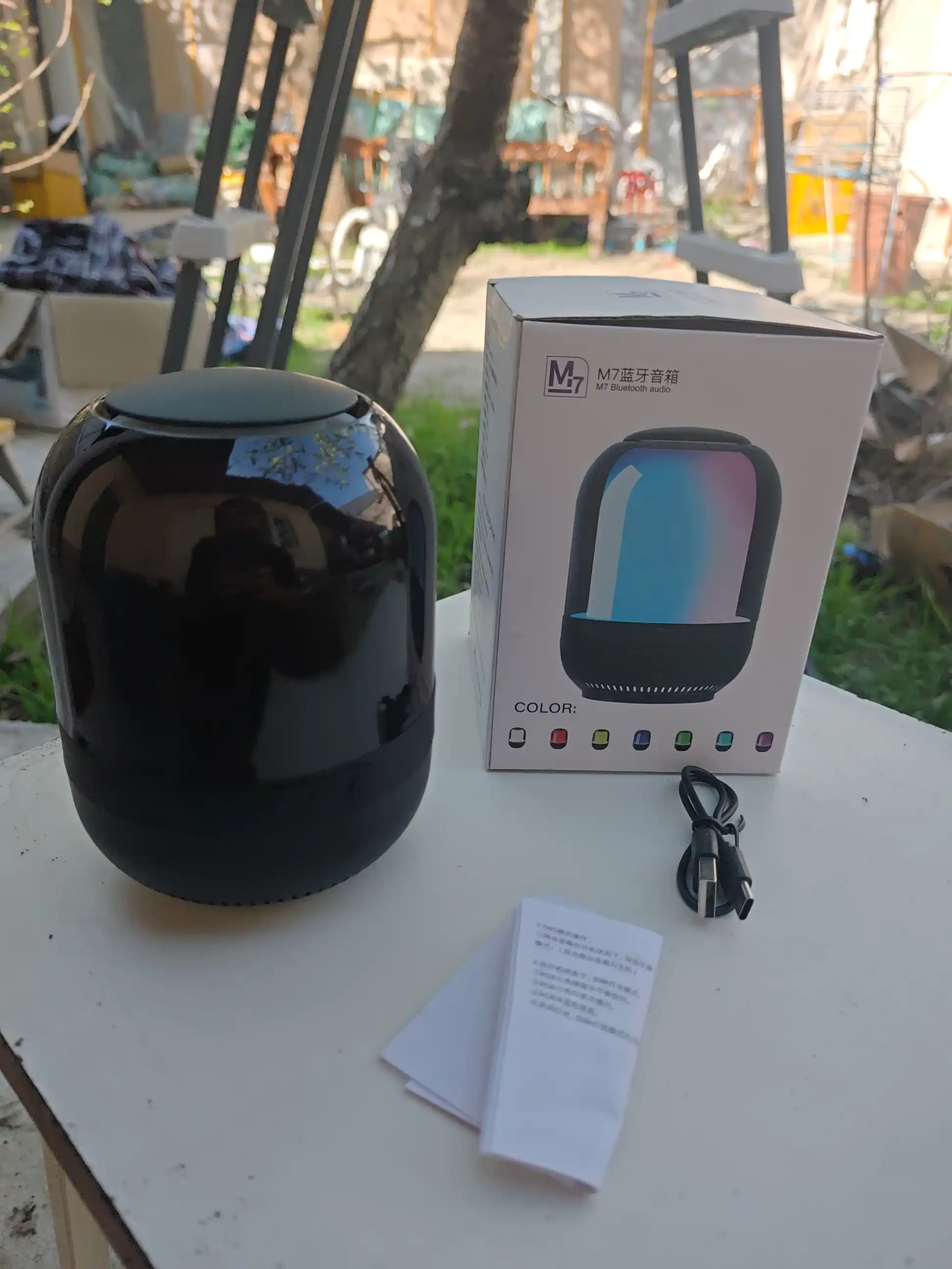Bluetooth колонка с RGB подсветкой, беспроводная, мини акустика, музыкальный ночник