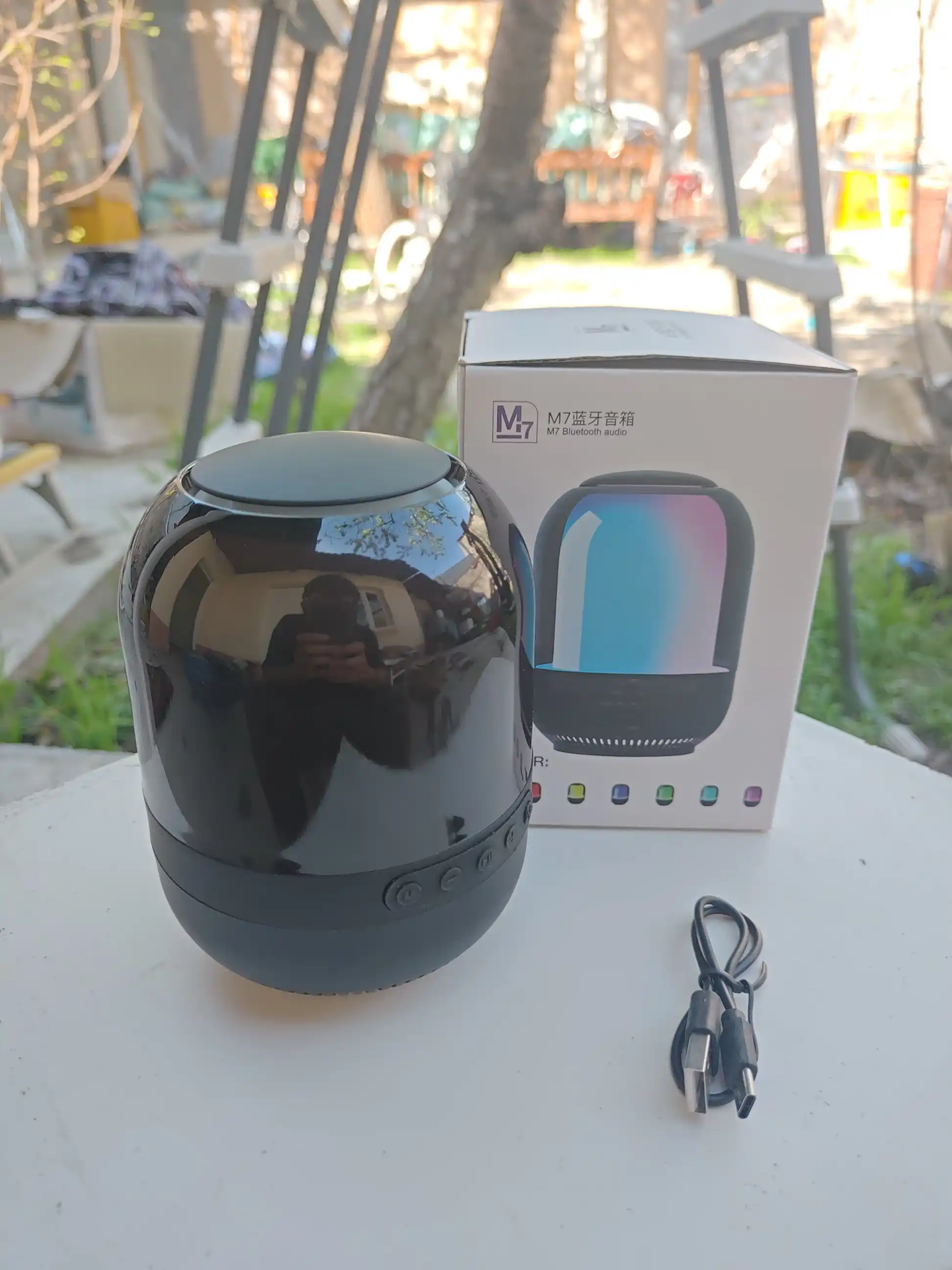 Bluetooth колонка с RGB подсветкой, беспроводная, мини акустика, музыкальный ночник
