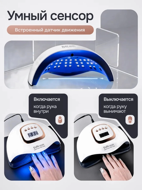 Профессиональная лампа для маникюра и педикюра SUN Х25 MAX, 380В, для сушки ногтей