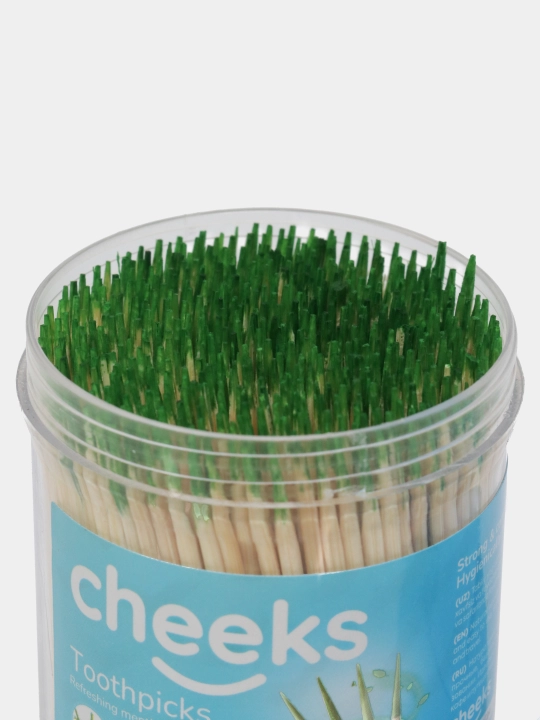 Cheeks bambuk tish cho'plari, zubochistka, og'iz gigiyenasi uchun,plastik idishda,400 dona