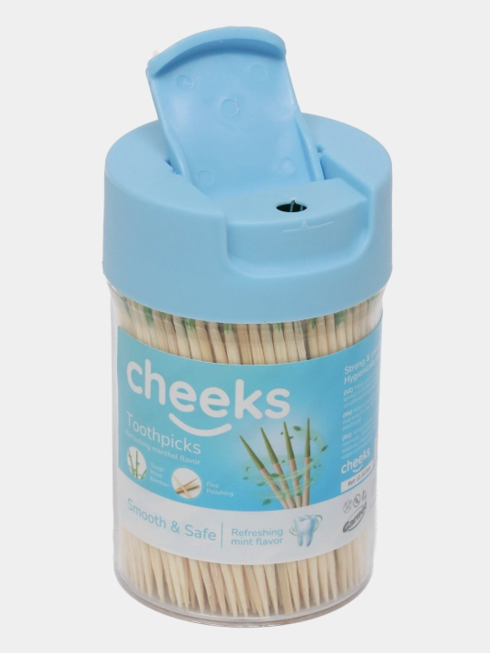 Cheeks bambuk tish cho'plari, zubochistka, og'iz gigiyenasi uchun,plastik idishda,400 dona
