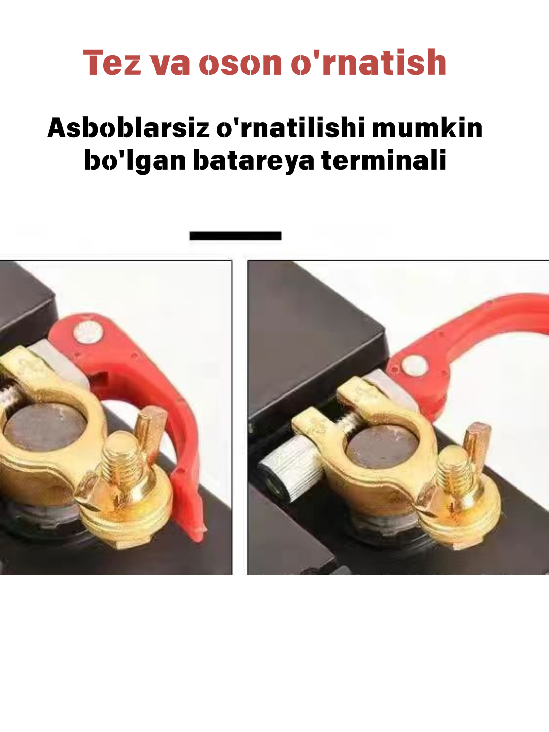 Guruch batareya terminallari, 2 dona, 4-yo'nalishli, avtomobil, yuk mashinasi, qayiq uchun