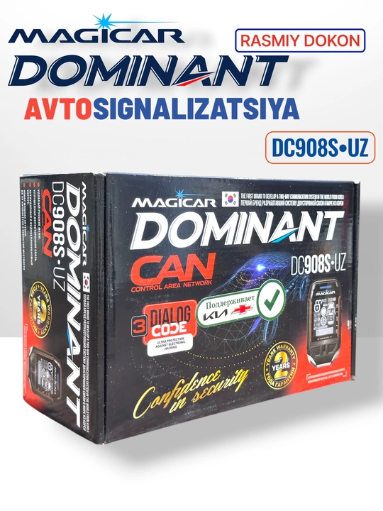 Avtomobil signalizatsiyasi Dominator Magicar DC 908 UZ CAN, masofadan boshqarish pult