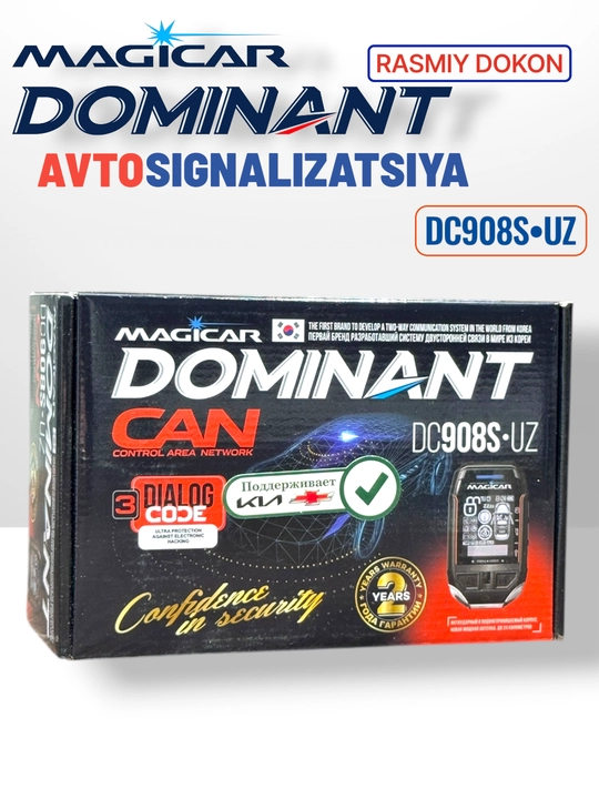 Avtomobil signalizatsiyasi Dominator Magicar DC 908 UZ CAN, masofadan boshqarish pult