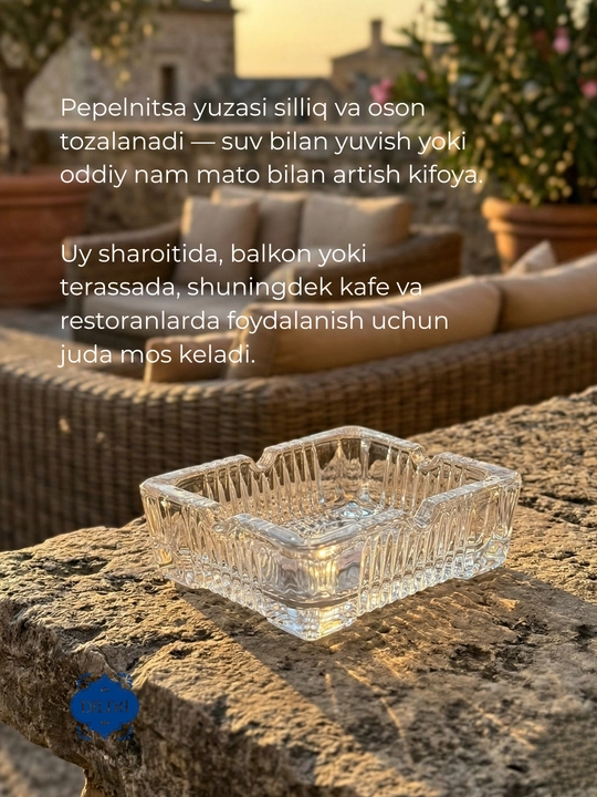 Стеклянные пепельницы —  для дома, офиса или подарка, многогранные модели, набор 1–2 штуки