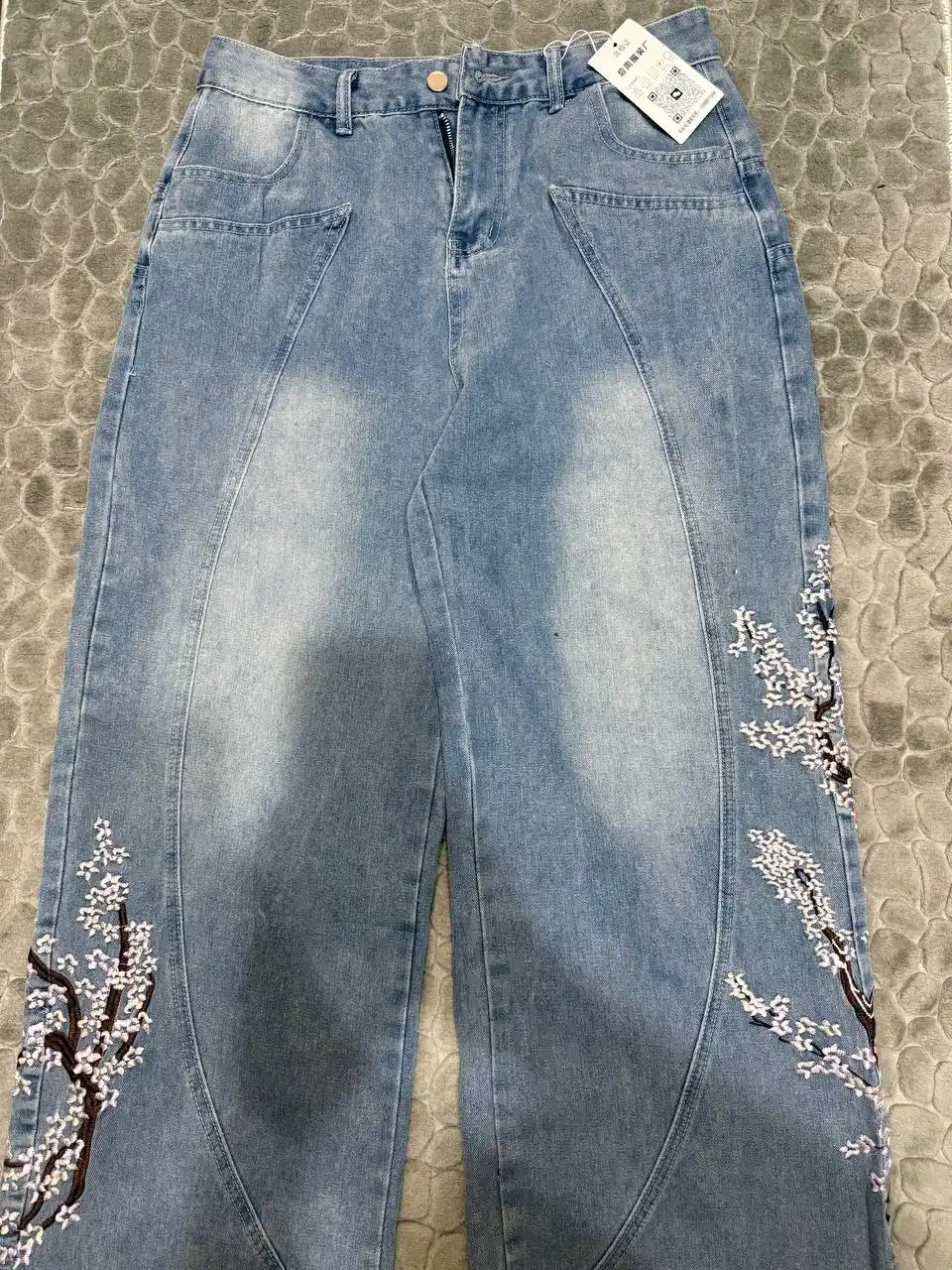 Keng Vescartes baggi jinsi, ayollar, erkaklar, o‘smirlar uchun, S-XXL o‘lchamlari
