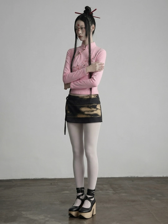 MIYO, Ayollar uchun slim fit longslivlar – gotik osiyo uslubi Y2K
