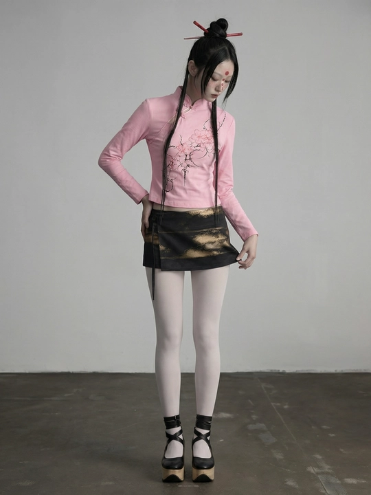 MIYO, Ayollar uchun slim fit longslivlar – gotik osiyo uslubi Y2K
