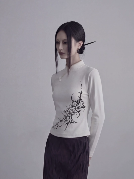 MIYO, Ayollar uchun slim fit longslivlar – gotik osiyo uslubi Y2K