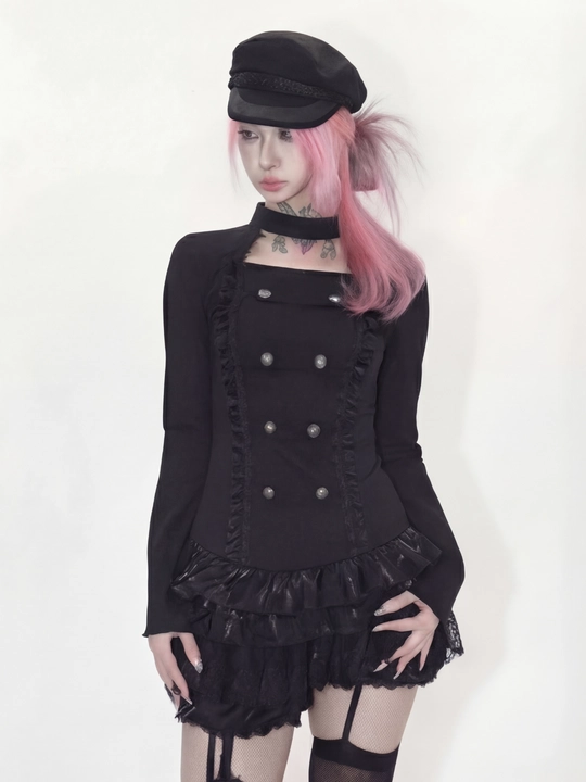 MIYO, Ayollar uchun slim fit longslivlar – gotik osiyo uslubi Y2K