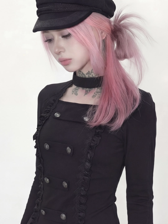MIYO, Ayollar uchun slim fit longslivlar – gotik osiyo uslubi Y2K