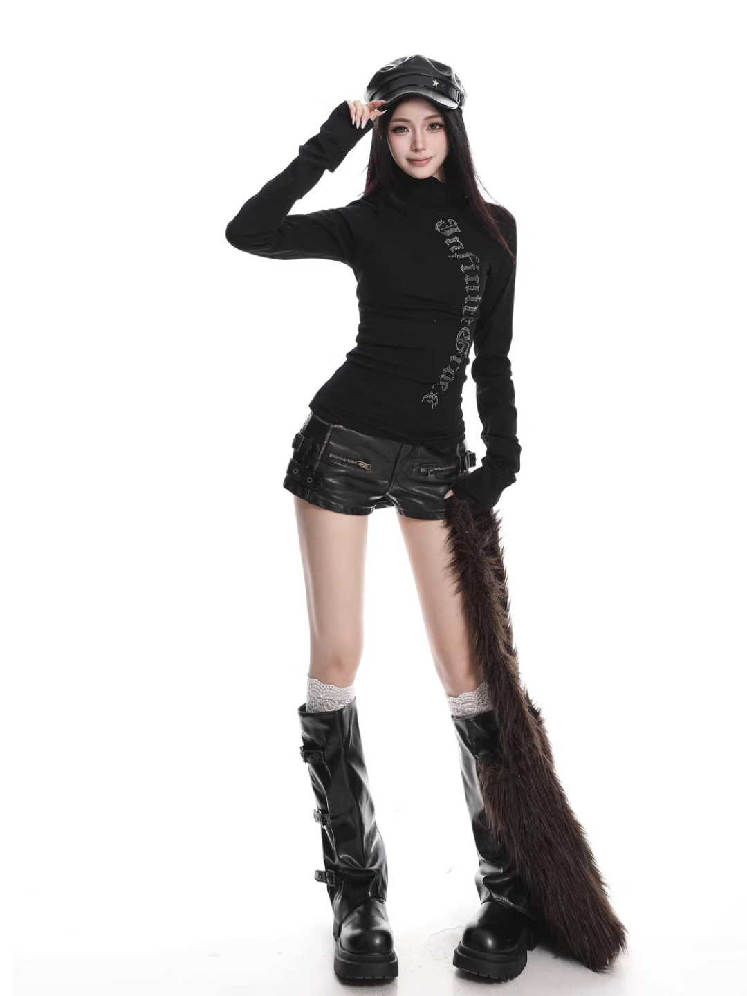 MIYO, Ayollar uchun slim fit longslivlar – gotik osiyo uslubi Y2K