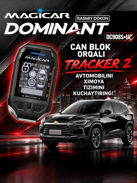 Avtomobil signalizatsiyasi Dominator Magicar DC 908 UZ CAN, masofadan boshqarish pult